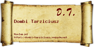 Dombi Tarziciusz névjegykártya